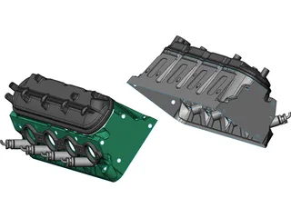 Chevrolet LS Engine Heads 3D Model preview