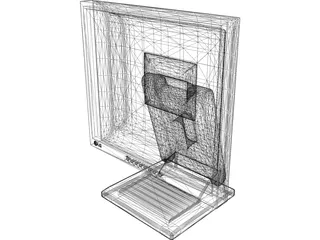 LG LCD Computer Monitor 3D Model preview