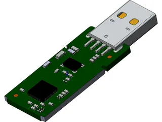 USB Memory Stick Internal Parts 3D Model preview