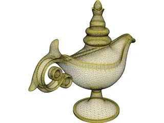 Magic Lamp Genie 3D Model preview