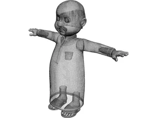 Arab Male Cartoon Character 3D Model preview