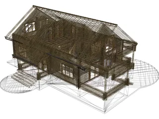 Wooden House 3D Model preview