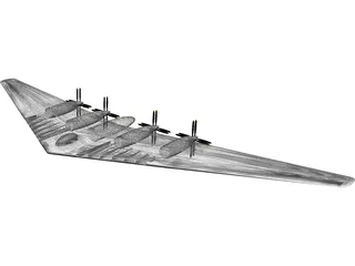 XB-113 Flying Wing 3D Model preview