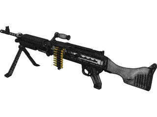 M240 Machinegun 3D Model preview