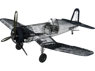F4 Corsair Airplane 3D Model preview