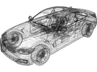 BMW 4-Series 435i (2014) 3D Model preview