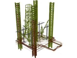 Oil Rig Offshore 3D Model preview