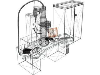 Trasmission Electronic Microscope 3D Model preview