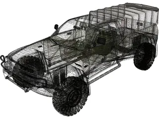 Dodge RAM Military Truck 3D Model preview