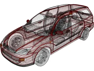 Ford Focus Wagon (1998) 3D Model preview