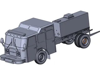 US Fire Truck Chassis 3D Model preview
