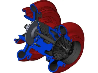 Turbocharger 3D Model preview
