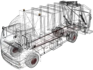 DAF 4X2 Trash Truck 3D Model preview