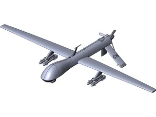 General Atomics MQ-1 Predator UAV Drone 3D Model preview