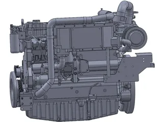 Caterpillar C9 Engine 3D Model preview