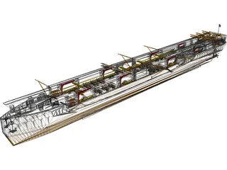 USS Langley (CV-1) 3D Model preview