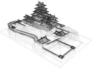 Japanese Castle 3D Model preview