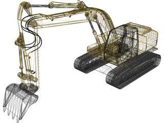 Excavator 3D Model preview