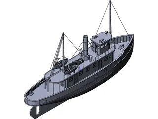 Ferry Ship (1900) 3D Model preview