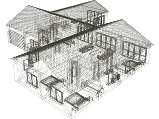 Modern Bungalow 3D Model preview