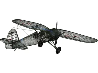 PZL P.11 3D Model preview