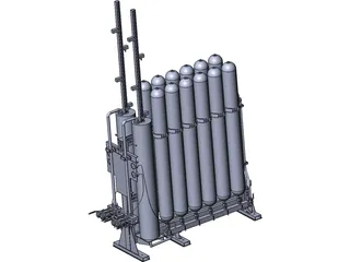 Hydraulic Accumulators Block 3D Model preview