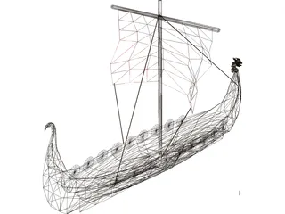 Viking Boat 3D Model preview