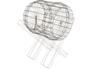 Wine Barrel 3D Model preview