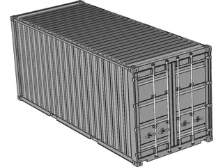 Shipping Container ISO 20ft 3D Model preview