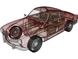 Volkswagen Karmann Ghia (1974) 3D Model preview