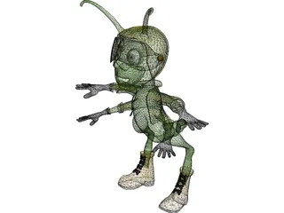 Grasshopper Cartoon 3D Model preview