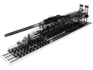 Dora Rail Gun 810mm 3D Model preview