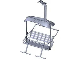 Triple Ski Lift Chair 3D Model preview