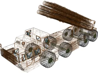 BM-30 Smerch (Tornado) 3D Model preview