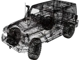 Jeep Wrangler Rubicon Series III (2012) 3D Model preview
