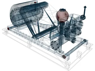 Oil Rig Mud Pump 3D Model preview
