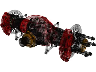Top Fuel Nodular Differential 3D Model preview
