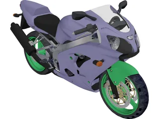 Kawasaki ZX9R 3D Model preview