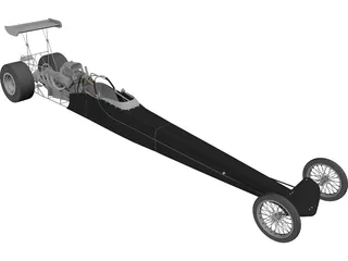 Dragster Rear Engine 3D Model preview