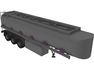 Trailer Tank 3D Model preview