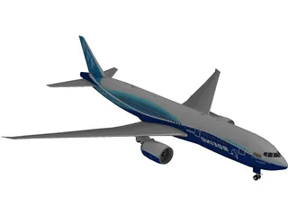 Boeing 777-200 3D Model preview
