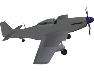 North American Mustang MP51D 3D Model preview