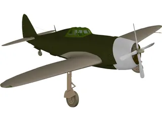 Republic P-47 Thunderbolt Greenhouse Canopy 3D Model preview