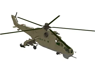 Mil Mi-24 Hind D 3D Model preview