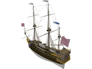La Sirene Ship Of Line 3D Model preview