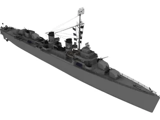 USS Fletcher 3D Model preview