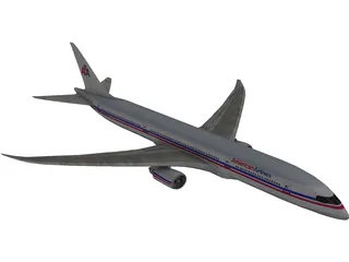 Boeing 787 American Airlines 3D Model preview