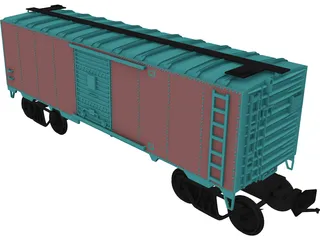 Cargo Wagon Car Box 3D Model preview