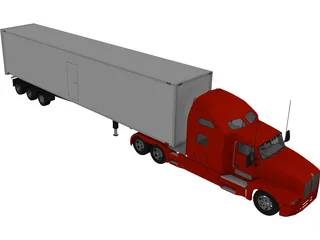 Kenworth T600 with Trailer 3D Model preview