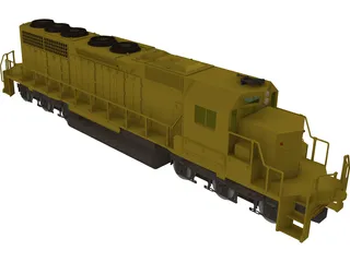 EMD SD40 SantaFe 3D Model preview